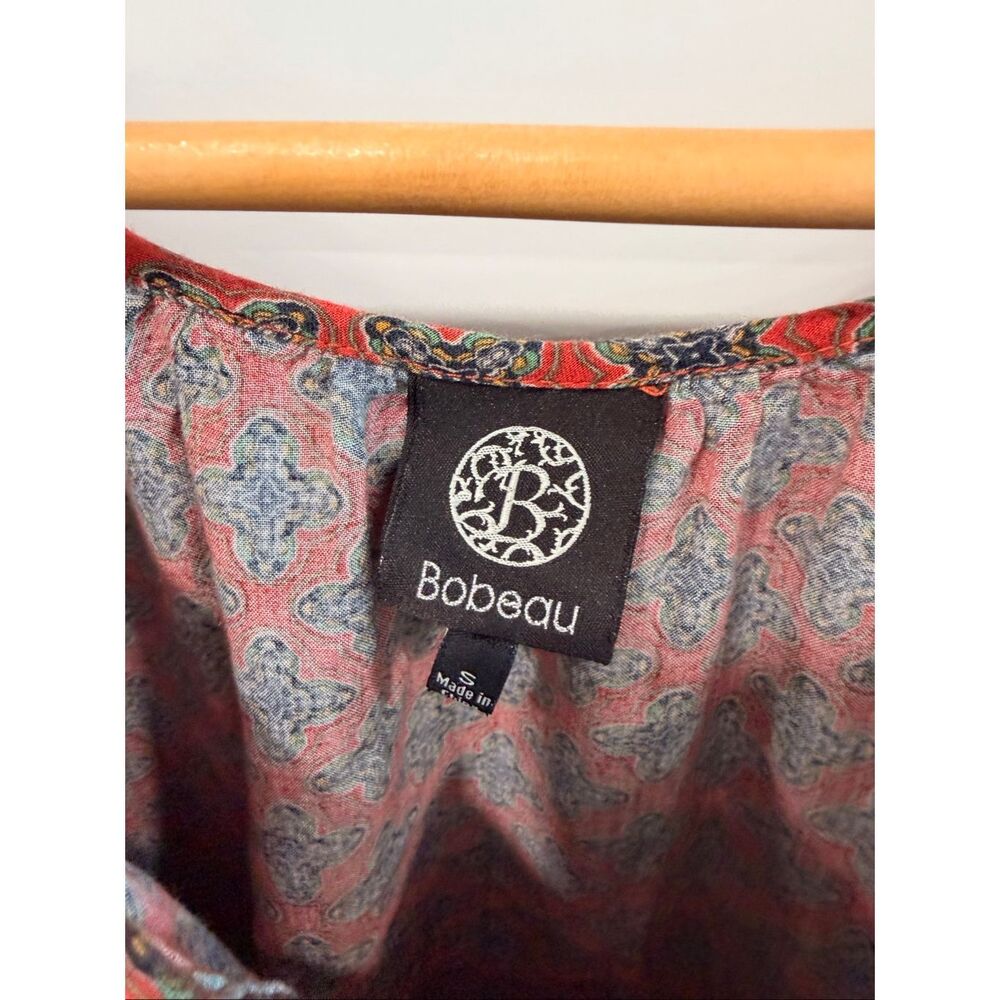 Bobeau Rust‎ Medallion Print Peasant Top Small - Picture 4 of 6